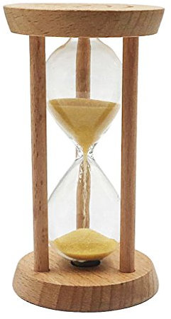 B Blesiya Sablier de 10 Minutes,Cadre en Bois Décoration de Maison Bureau - Jaune