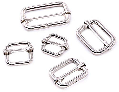 Swpeet,Anillo en D semicircular de 50 piezas de metal multiusos para bolsas de herramientas, anillo, manualidades, accesorios de bricolaje – 1/2, 5/8 pulgadas, 1 pulgada, 5/4 pulgadas