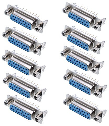 Oiyagai 10 Stücke DB15 DP15 Buchse Adapter Stecker Lötverbinder Ersatz, Lock Screw