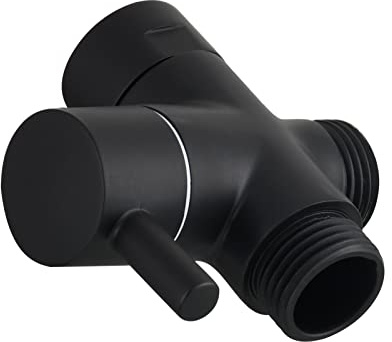 Tecmolog DSF007C Messing 3-Wege-Umstellventil G 1/2 für Handbrause, schwarze Duschteile