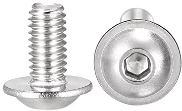 sourcing map 50 Stück Linsenkopfschrauben Innensechskant M4*8mm Rundkopfkantschrauben 304 Edelstahl Befestigungsschrauben, Maschinenschraube mit Vollgewinde
