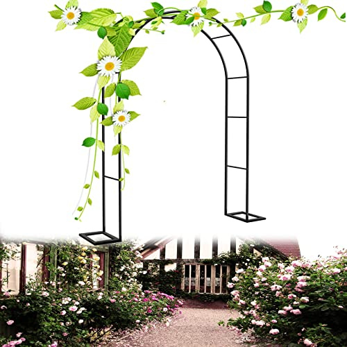 Arco de Metal para Rosas Enrejado para trepadoras Rosales, Enredaderas Escalada, Arco de jardín Entrada Exterior facil de Montar (Tamaño : 180 x 220cm)