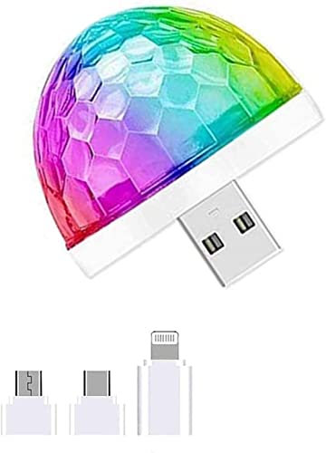 Corsehild USB Mini Disco Light, Party Lights Sound Ball Activé, Halloween DJ Disco Ball Stage Lights-Multi Couleurs LED Lumière de l'atmosphère automobile, lumière stroboscopique magique for les fêtes