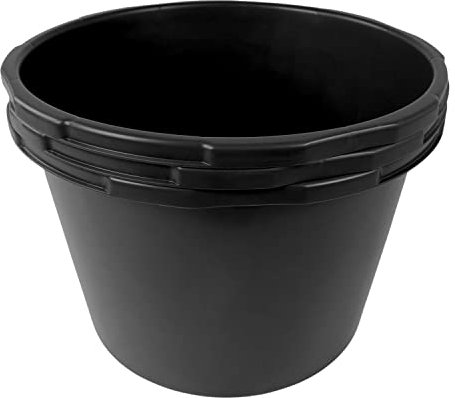 BURI 3 Stück Mörtelkübel rund 40L, 47cm breit, 33cm hoch, schwarz Pflanzwanne Pflanzenkübel außen Pflanzkübel groß Maurerwannen Baueimer Eimer Mörtelwanne Pflanzgefäß Kübel Maurerkübel DREI Gefäße