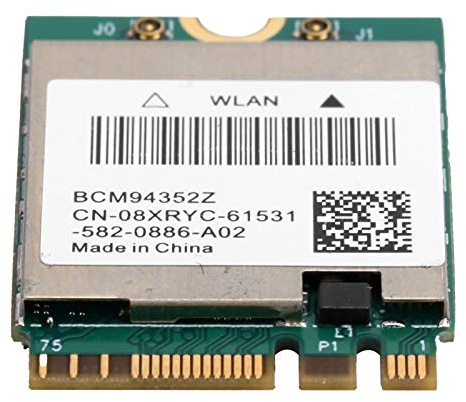 Adaptador de Wi-Fi Inalámbrico,Tarjeta de Red Inalámbrica NGFF(M.2) de Doble Banda 2.4/5G con para Win7/8/10/OS X/para Hackintosh,802.11a/b/g/n/AC (2 Cables de Antena Externa)