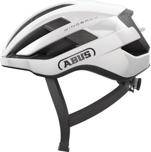 Abus WingBack - Casco da Strada per la Guida Sportiva nella Vita di Tutti i Giorni e nel Tempo Libero - per Adulti e Ragazzi, Weiß (shiny white), S (51-55 cm)