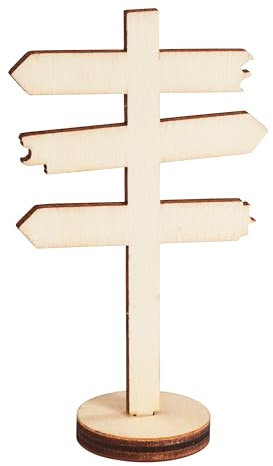 HobbyFun Miniatur Wegweiser Holz 4,5x8cm Landschaft Puppenhaus Zubehör Deko DIY Weg Natur