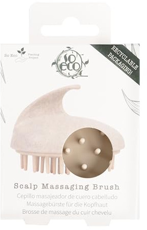 So Eco Scalp Massaging Brush – Eco-Friendly Wheat Straw Scalp Massager with Soft Silicone Bristles to Stimulate Circulation & Distribute Hair Oils for Healthy Hair