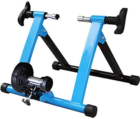 Indoor-Trainerständer, magnetischer Faltbarer Turbo-Trainer für Fahrräder, Kraftdämpfungs-Reittrainer, blau (27,5 bis 29 Zoll kabellos)