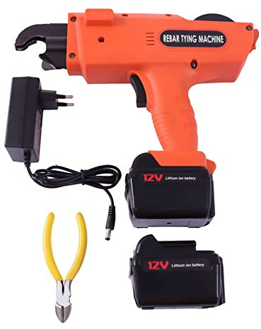 XUEMANSHOP Automatische Drahtbindemaschine, 12V Bewehrungsverbinder, Elektrische Rebar Bindemaschine, 6mm-25mm Rebar Drahtbinder Satz