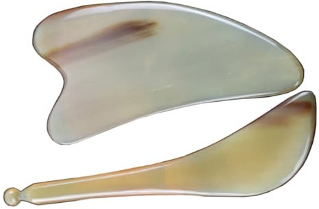 TOVINANNA 2stücke Massageplatten Aus Yakhorn Zum Abkratzen Für Gesicht Und Körper Ergonomisches Design Leicht Und Sicher Zu Verwenden