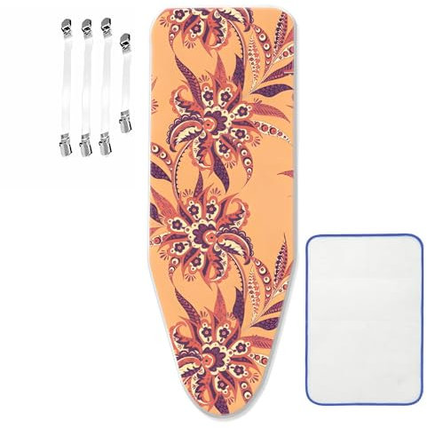 ZJBKX Bügelbrettbezug für Dampfbügelstation, geeignet für Bügelbrett von 30–45 cm x 110–125 cm, mit 4 Spannern, 1 Bügeltuch