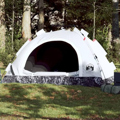 Homgoday Campingzelt, Zelt für 2 Personen, weiß, aus verdunkelndem Stoff, schnell zu lösen, Campingzelt, Strandzelt, Trekkingzelt