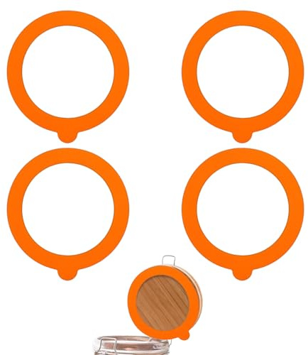4 Pcs Rubber Seals for Glass Jars, 4.5 Silicone Gasket, Sealing Rings for Glass Clip Top Jars, Leak-Proof Canning Silicone Fitting Seals