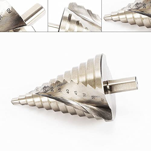 Begoniape Broca escalonada 6-60 mm HSS, broca cónica con 13 mm de longitud del vástago, broca cónica de metal para placas de hierro, placas de PVC, placas aislantes