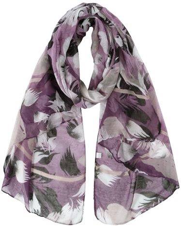 DAMILY Leichter Schals & Tücher für Damen Kuschelig Halstuch mit Blumenmuster Modischer Strandtuch Geschenke für Frauen (Lila)