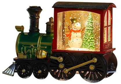 Boule À Neige De Train De Noël, Lanterne Lumineuse Vintage, Flocon De Neige À Piles pour Décoration D'intérieur Et Cadeau