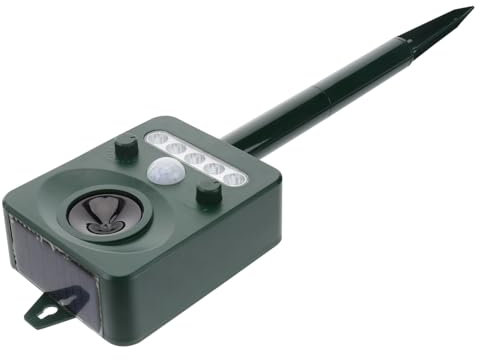 OFFSCH Solare Elettronico Con Luce Bianca Sensore Per Respingere Scoiattoli Uccelli Procioni Topi Gatti Cani Alimentato Ad Energia Solare