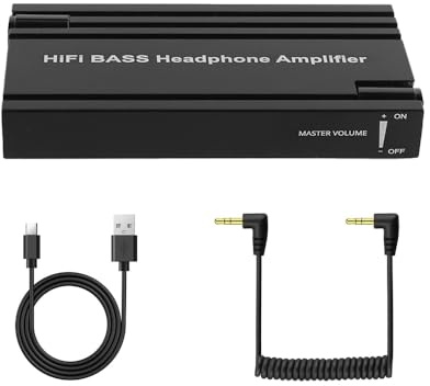 Sarini HiFi-Kopfhörerverstärker, verlustfreier Stereoverstärker für Kopfhörer, wiederaufladbar, 3,5-mm-Ausgang, kompatibel mit MP3, Mobiltelefonen und Computern
