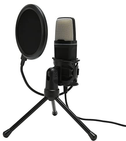 Microfono da Gioco USB, Microfono a Condensatore RGB Professionale Ad Alta sensibilità con Treppiede, per Cantare e Registrare su Computer, Chat di Gioco Online