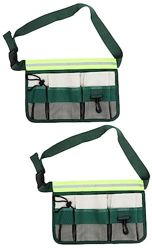 Mikikit 2pcs Professional Gardener Tool Belt Men Oxford Utility Belt Pockets for Construction