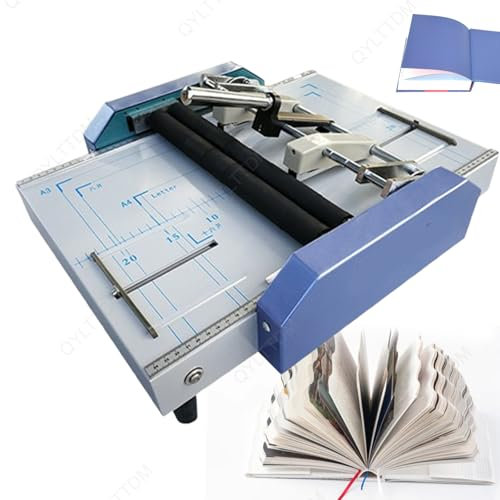 QYLTTDM Grapadora De Libros De Papel Eléctrica, Máquina De Encuadernación Automática con Grapas Planas, Deflector Extraíble, Interruptor De Bloqueo Automático De Acero Inoxidable