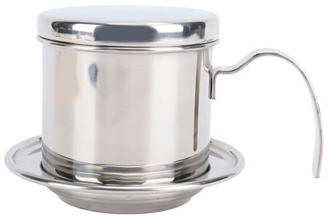 Vietnamese Coffee Filter, 6.7oz Stainless Steel Coffee Drip Filter Maker Single Cup, Coffee Drip Brewer Portable for Home Kitchen Office Outdoor Use, Phin Drip Coffee in 5 Minutes