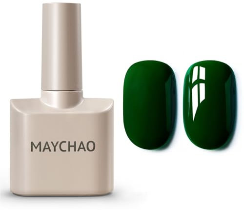 MAYCHAO 15ML Gel Nail Polish, Jade Green Gel Polish, Soak Off UV LED Nail Varnish Nail Art Starter Manicure Salon DIY at Home, 0.5 OZ