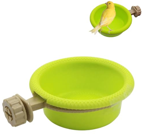 Ayicheyl Baignoire Oiseaux Petit, Bain d'oiseaux pour Les Petits Oiseaux, Multifonctionnel Mangeoire Oiseaux Abreuvoir Accessoires pour Cage à Oiseaux pour Perruches,Canaris,Poussins,Inséparables