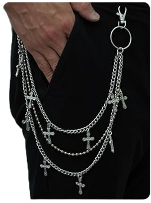 Xanthelle Trousers Chain, 1 Piece Layered Pants Chain Keychain for Women and Men, Y2K Festival Accessories Streetwear Jewellery Wallet Chain for Jeans & Belts