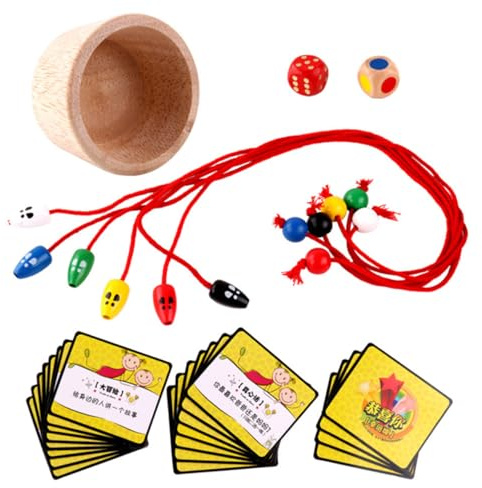 ORFOFE Interactive Desktop Game Cat Catch Mouse with Mice Dice Cards Wooden Cup Hand Coordination Reaction Training Educational for Boys