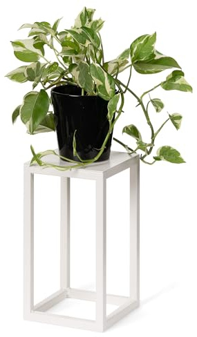 LAMO Manufaktur Blumenständer Elfenbein aus Metall 28cm | Pflanzensäule für Innenräume - Wohnzimmer, Schlafzimmer | Blumenständer modern zur Hochzeit, Sockel für Skulpturen, Deko, kleiner Blumenhocker