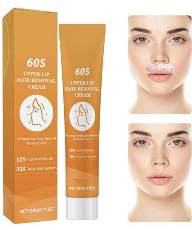 Enthaarungscreme Gesicht, Gesichtshaarentfernungscreme, Oberlippenhaarentfernung, Hair Removal Cream mit Aloe Vera und Vitamin E, Schmerzlos und Einfach Anzuwenden (1)