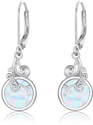 REDSUN Mondstein Tropfen Ohrringe 925 Sterling Silber Damen Keltischer Schmuck Leverback Mondstein/Türkis/Opal Hypoallergen Elegante Hängende Ohrringe Geschenk für Freundin Frau Mutter Geburtstag