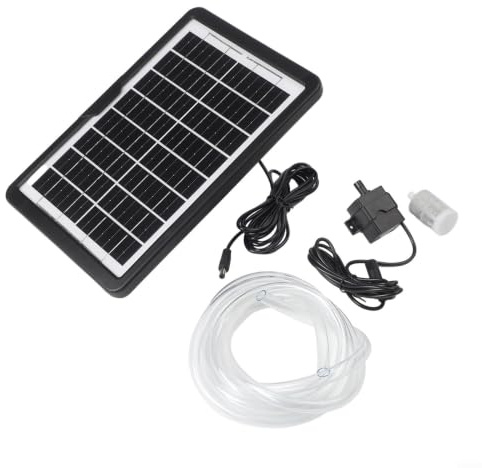 Pompa solare per laghetto, 12 V, 240 l/h, pompa sommersa con pannello da 6 W/10 W, pompa dell'acqua silenziosa per ventilazione dello stagno dei pesci, fontana da giardino (9 V, 6 W)