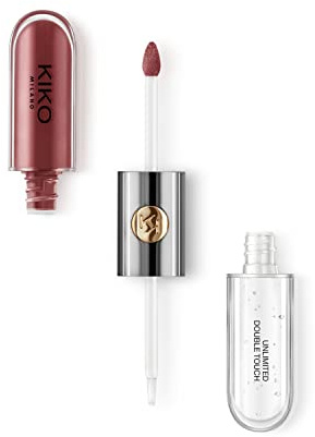 KIKO Milano Unlimited Double Touch 104 | Liquid lipstick with a bright finish in a two-step application. Lasts up to 12 hours. No-transfer base colour