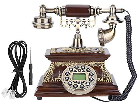 Teléfono De Identificación Vintage Retro con Pantalla Home Office Hotel Teléfono Fijo Retro Decoración del Hogar