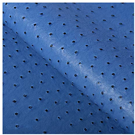 Konstläderark Strutsmönster 138x100cm 54 '' X39 '' PU Konstläder Vinyl Läderduk För Klädsel, DIY Hantverk Hårbåge örhänge, Väskor(Color:blue-24)