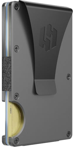 Hayvenhurst Wallet For Men - Reinvented Design Men's Wallet - Slim, Minimalistic & Seamless Card Case, Blocks RFID Scanners, Holds 12 Cards (Iron)