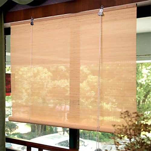 CWYPB 70% Verdunkelungsrollos Bambusrollo Jalousie,Natürliche Bambus-Rollo Raffrollo,Lichtfilterung Sichtschutz Rollo,Benutzerdefiniert-Breite 40~140 cm/Länge ≤ 300 cm,WxH:90x250cm/36x98 in