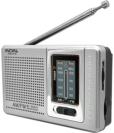 Radio Portátil Am/FM, Mini Radio de Bolsillo, Radio Portatil Pequeña con Excelente Señal, Funciona con Pilas, Diseño Clásico, Fácil de Utilizar, para Cocina, Baño o Garaje