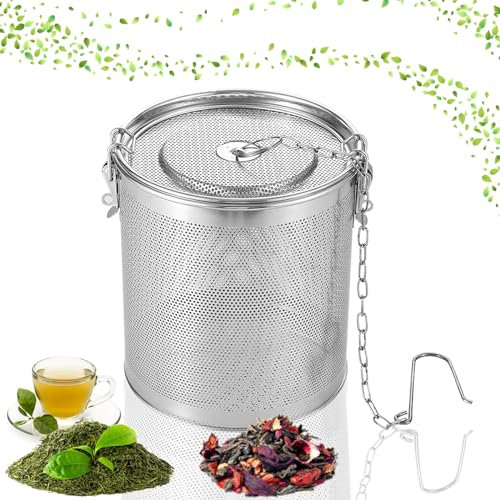 Tee Ei Sieb, Gewürzsieb, Teesieb Edelstahl, Feinmaschiges Teefilter, für losen Tee und Mulling Gewürze