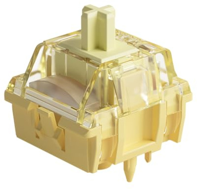 Akko V5 Creamy Yellow Tastaturschalter mit LED-Diffusor für mechanische Gaming-Tastaturen, 5-Pin, 50 gf, lineare, geschmierte MX-Tastenschalter (45pcs, Creme Gelb)