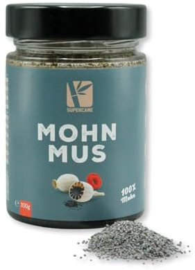 Cremiges Mohnmus aus 100% Mohnsamen | Proteinreicher Aufstrich | Vegan & Glutenfrei | 300gr Mohnsamenmus