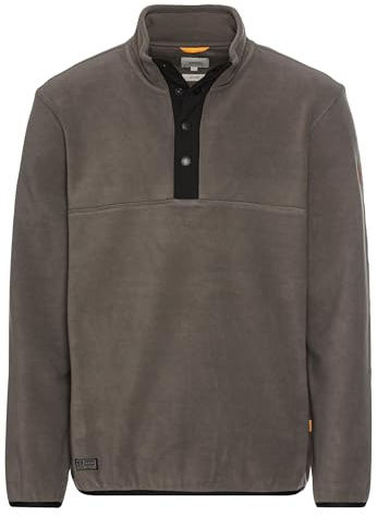 camel active Men's Fleece Troyer Made from Recycled Material, gray, Large