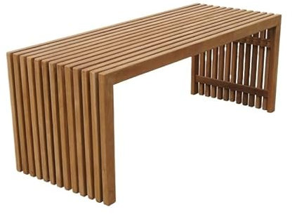 DIANXI Außenbank Außenbank Aus Massivem Holz, Parkstuhl, Innenhof, Balkon, Teakholzbank, Badezimmer, Sauna, Schuhwechselbank Gartenbank für den Außenbereich(A 180CM)