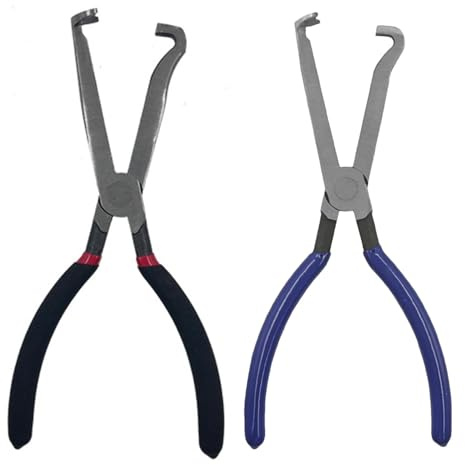 2 Auto Electrical Disconnect Pliers -Hose Pipe Clamp | Multipurpose Fuels Lines Pliers Repair Tool | Long Spark Plug Removal Plier Electrical Pliers | PetrolLine Hose Removal Disconnect Clamp Tool