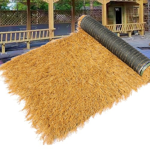 CURBX Techo de Paja, Techo de Paja sintética, Rollos de Paja de Palma Artificial Mexicana, Techo de Paja for Cubiertas de sombrillas de jardín, Patio, cercas for Fiestas(1x5m)