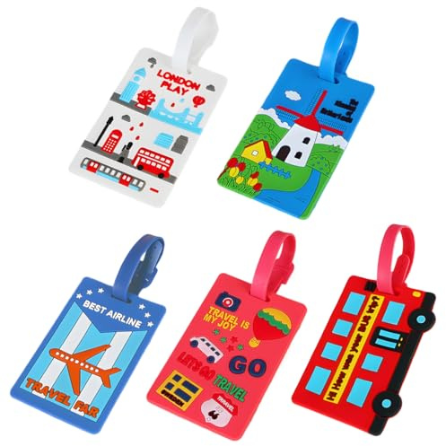 AIYVELU 5 piezas de silicona etiquetas para bolsas de lona, maletas y mochilas