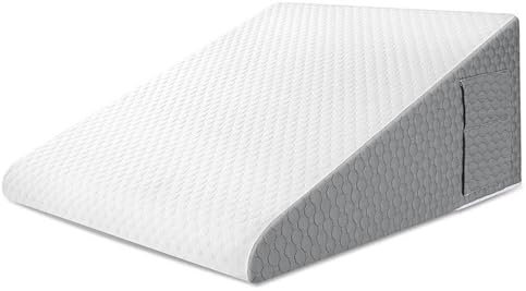 Bettkeilkissen Kissen Neigungsstütze - Bei Säurereflux Rückenschmerzen, Schnarchen & Sodbrennen - Orthopädisch - Reduziert Atemprobleme Abnehmbar Waschbar Bezug Memory Foam Kissen mit Seitentaschen